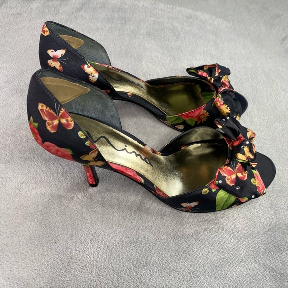 Nina Butterfly Peep Toe Heels Women’s Size 8 - Picture 2 of 10